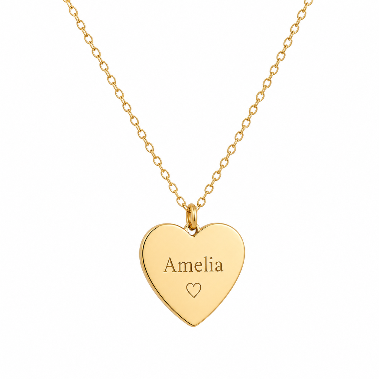 Custom Gold Heart Pendant Necklace