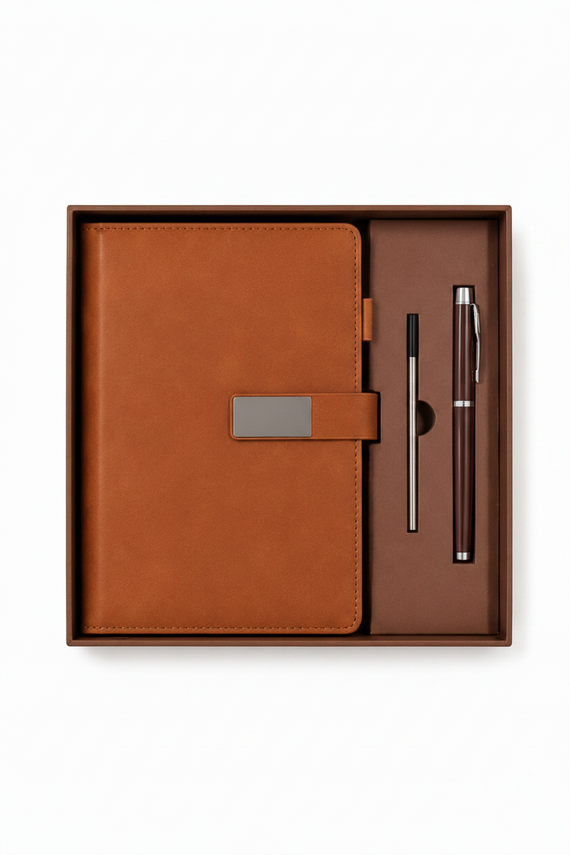 Notra Executive Journal Gift Set - Brown