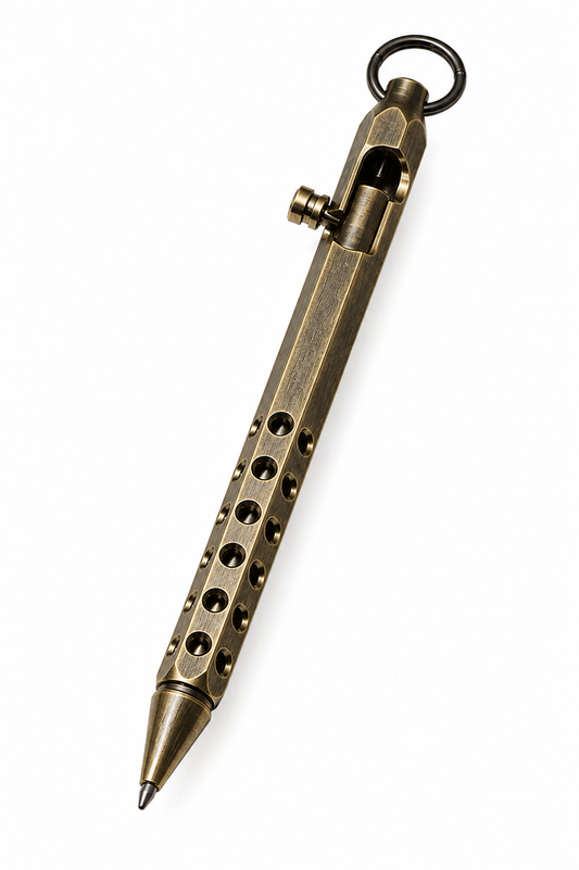 Notra Brass Bolt Action Pen - Antique Brass