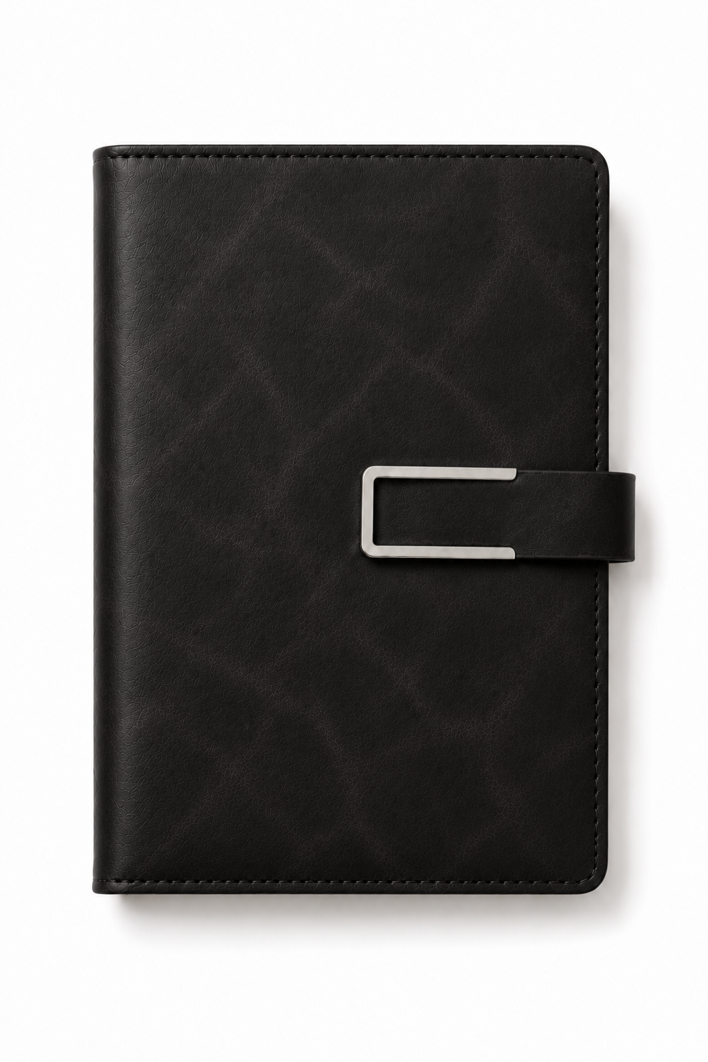 Personalized Notebook with Buckle Closure - Matte Black