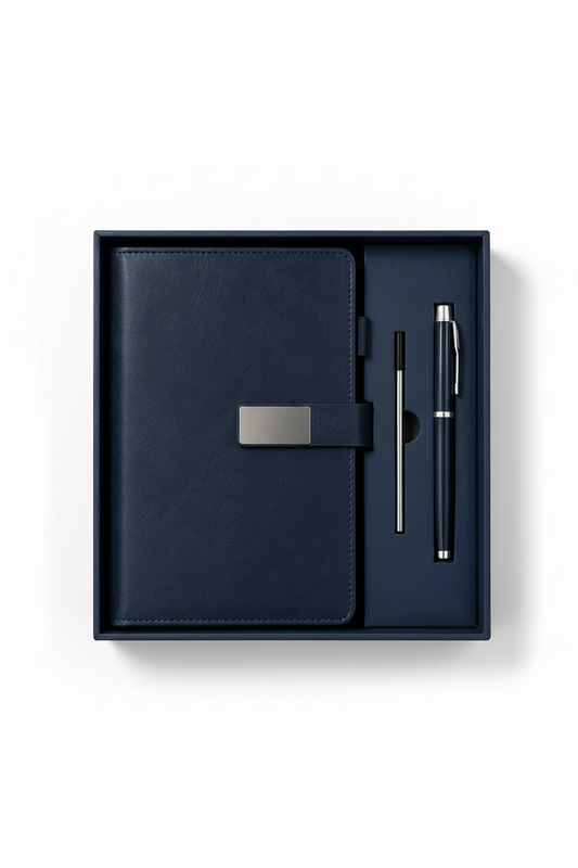 Notra Executive Journal Gift Set - Navy Blue