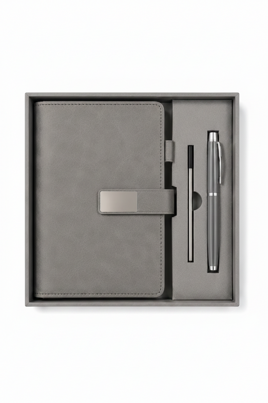 Notra Executive Journal Gift Set - Stone Gray