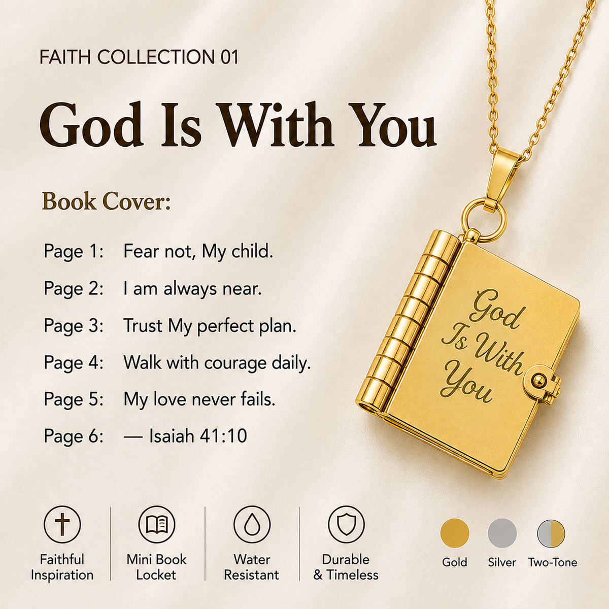 Faith Collection Mini Book Necklace – Inspirational Christian Jewelry