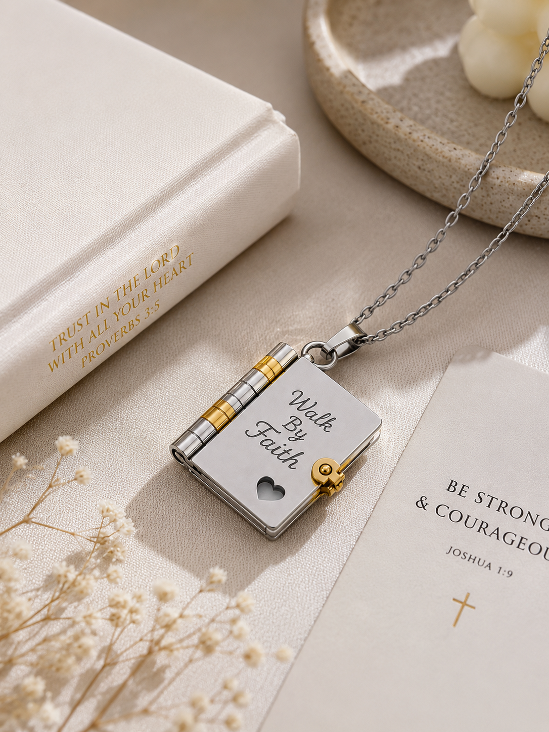 Faith Collection Mini Book Necklace – Inspirational Christian Jewelry