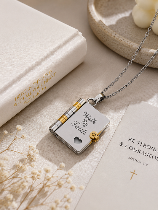 Faith Collection Mini Book Necklace – Inspirational Christian Jewelry